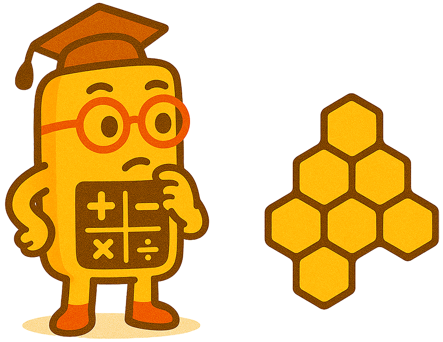 Calculator is looking at the honeycombs